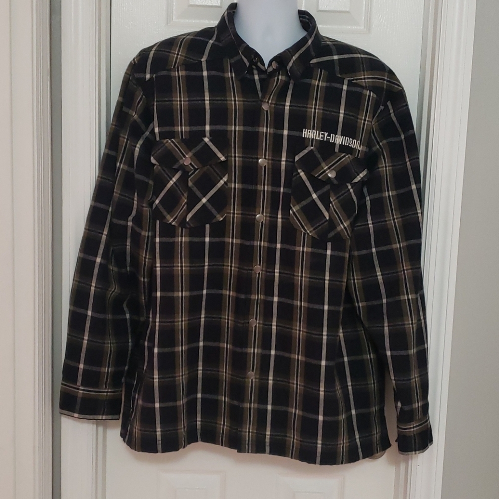 Men's XL Harley Davidson Quilted Flannel Jacket